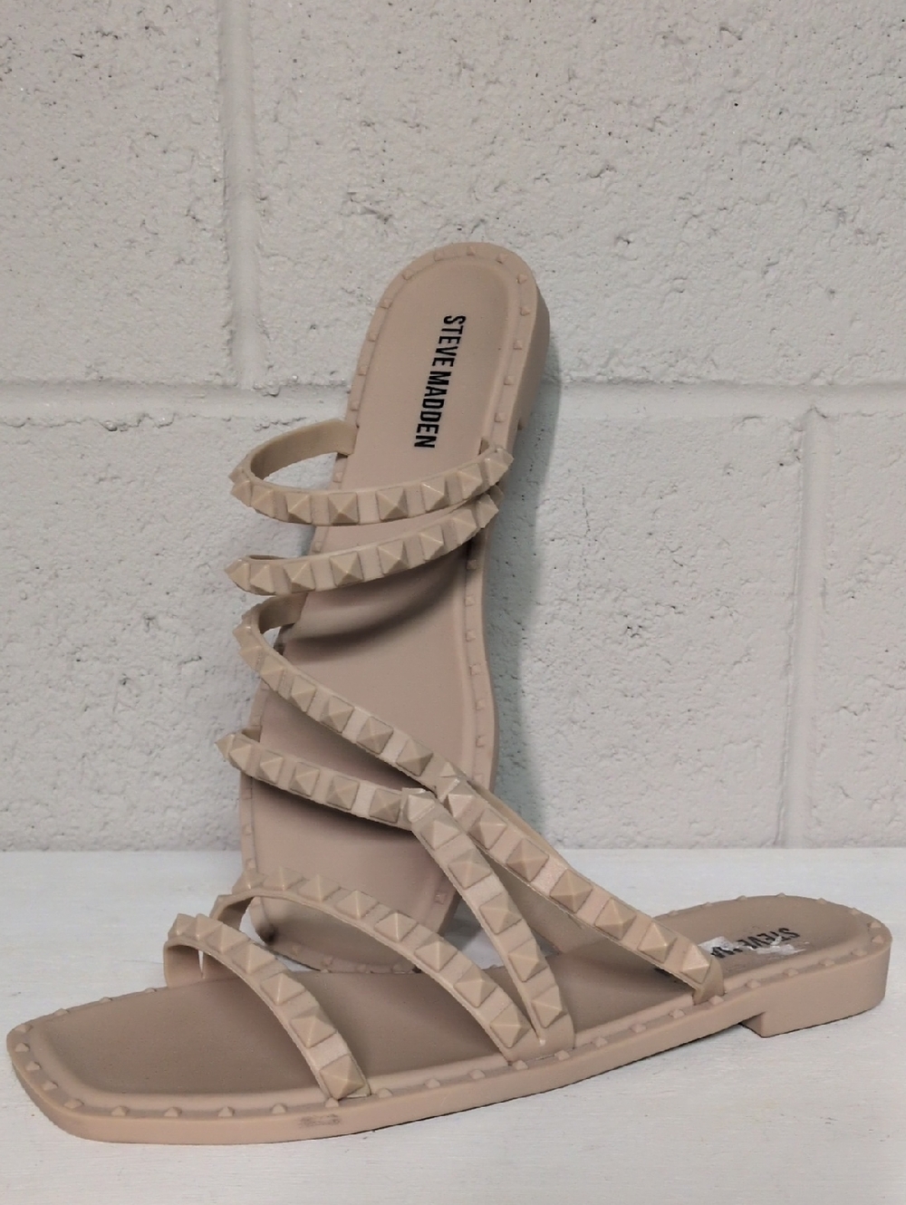 Steve Madden Women's Skyler J Studded Strappy Slide Sandals Size 6 - Picture 2 of 8